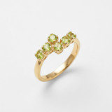 Gold Peridot Ring - Natural Peridot Ring - Bypass Gold Ring