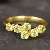 Gold Peridot Ring - Natural Peridot Ring - Bypass Gold Ring