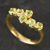 Gold Peridot Ring - Natural Peridot Ring - Bypass Gold Ring