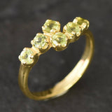 Gold Peridot Ring - Natural Peridot Ring - Bypass Gold Ring