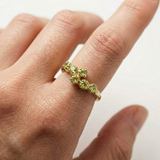 Gold Peridot Ring - Natural Peridot Ring - Bypass Gold Ring