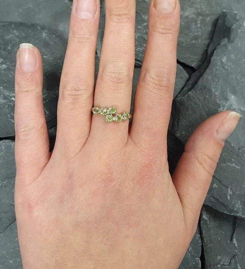 Peridot Ring, Natural Peridot, August Birthstone, August Ring, Green Band, Peridot Band, Vintage Ring, Solid Silver Ring, Birthstone Ring(1)