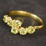 Gold Peridot Ring - Natural Peridot Ring - Bypass Gold Ring