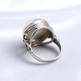 Chic Mabe Pearl Ring in 925 Sterling Silver, perfect for daily wear and as a thoughtful gift for June birthdays and special events.