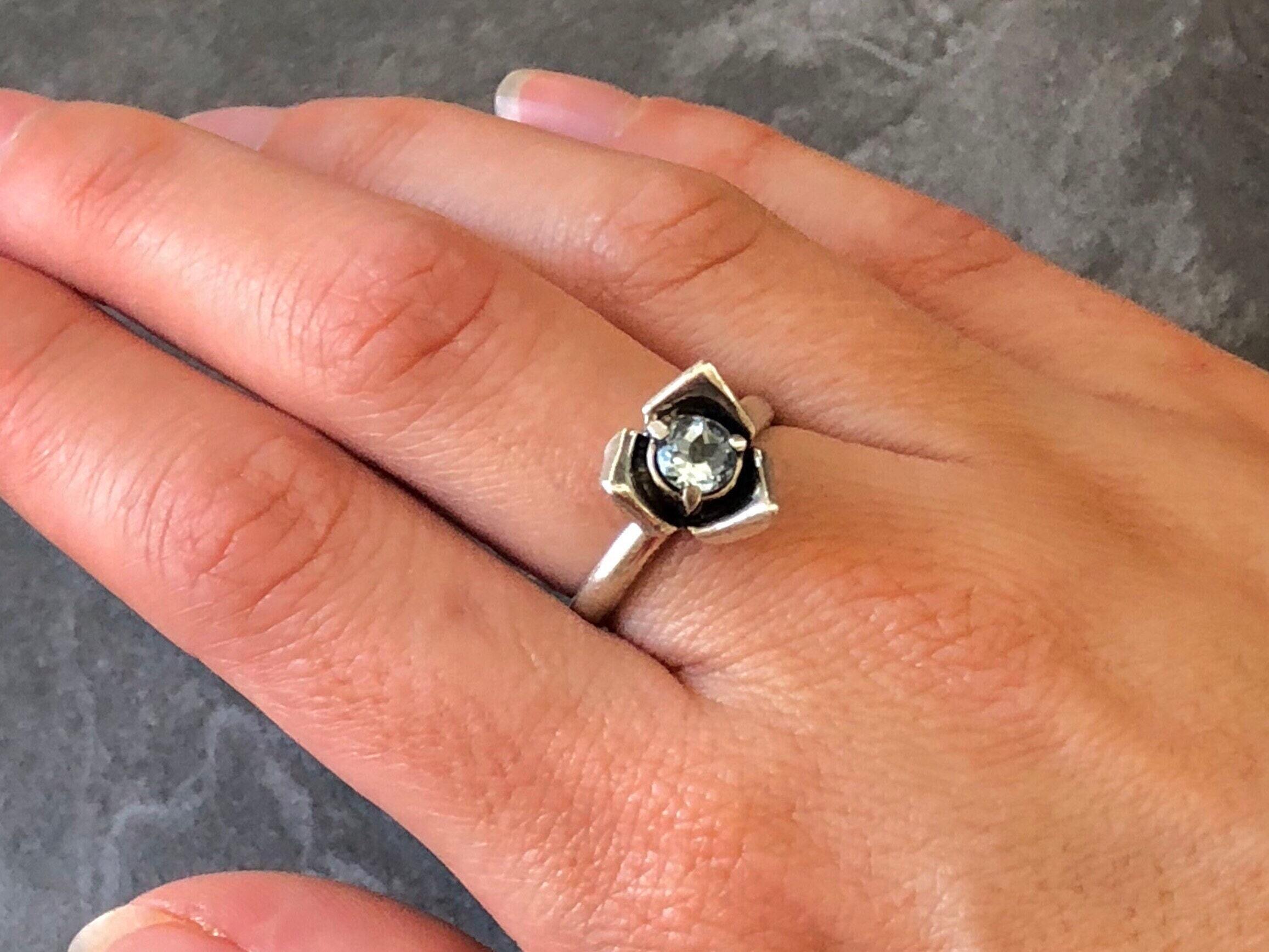 Flower Ring, Mystic Topaz Ring, Topaz Rose Ring, Mystic Topaz, Natural Topaz, December Birthstone, Vintage Flower Ring, Topaz Flower Ring