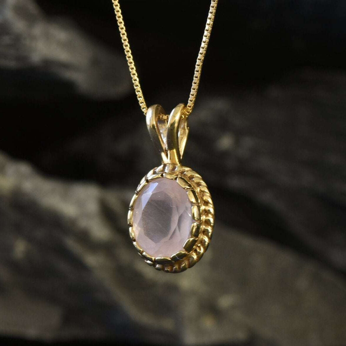 Rose Quartz Pendant, Vintage Pendant, Natural Stone, January Birthstone, Antique Pendant, Pink Pendant, January Pendant, Silver Pendant(1)