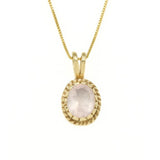 Rose Quartz Pendant - Pink Vintage Necklace - Natural Quartz Necklace