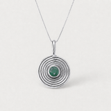 Natural Emerald Pendant made in 925 Sterling Silver with Round Natural Green Emerald in Bezel setting, May Birthstone gift idea, symbolizes growth, harmony, and deep emotional healing, ideal for everyday wear and perfect for birthday gifting and special occasions.