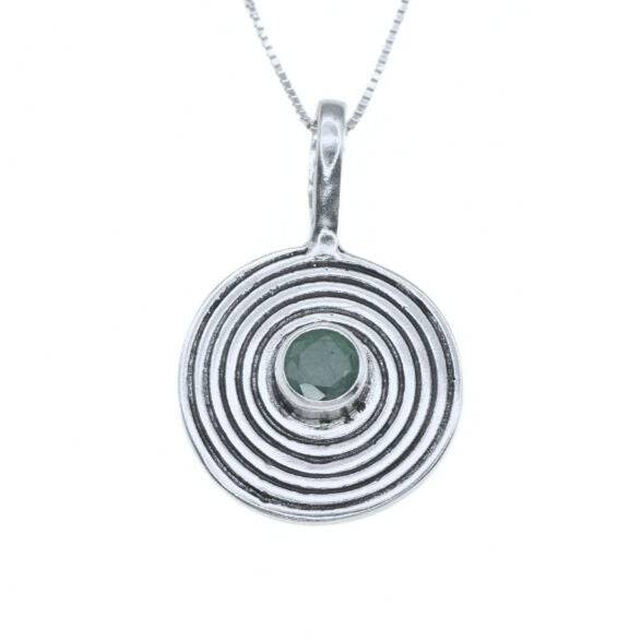Natural Emerald Pendant made in 925 Sterling Silver with Round Natural Green Emerald in Bezel setting, May Birthstone gift idea, symbolizes growth, harmony, and deep emotional healing, ideal for everyday wear and perfect for birthday gifting and special occasions.
