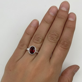 Stylish natural garnet ring in 925 sterling silver, a perfect everyday accessory that represents love and devotion.