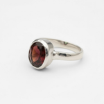 Natural red garnet ring in 925 sterling silver, ideal for everyday wear and a symbol of passion, perfect for January birthdays.