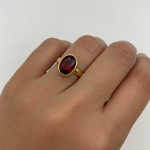 Elegant 18k Gold Vermeil Natural Garnet Ring, January Birthstone gem symbolizing love, perfect for everyday wear and gifts.