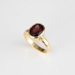 Stylish 18k Gold Vermeil Ring with Natural Garnet, a timeless January birthstone gift embodying love and elegance for all occasions.
