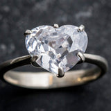 Diamond Heart Ring - Heart Engagement Ring, Bridal Solitaire Ring