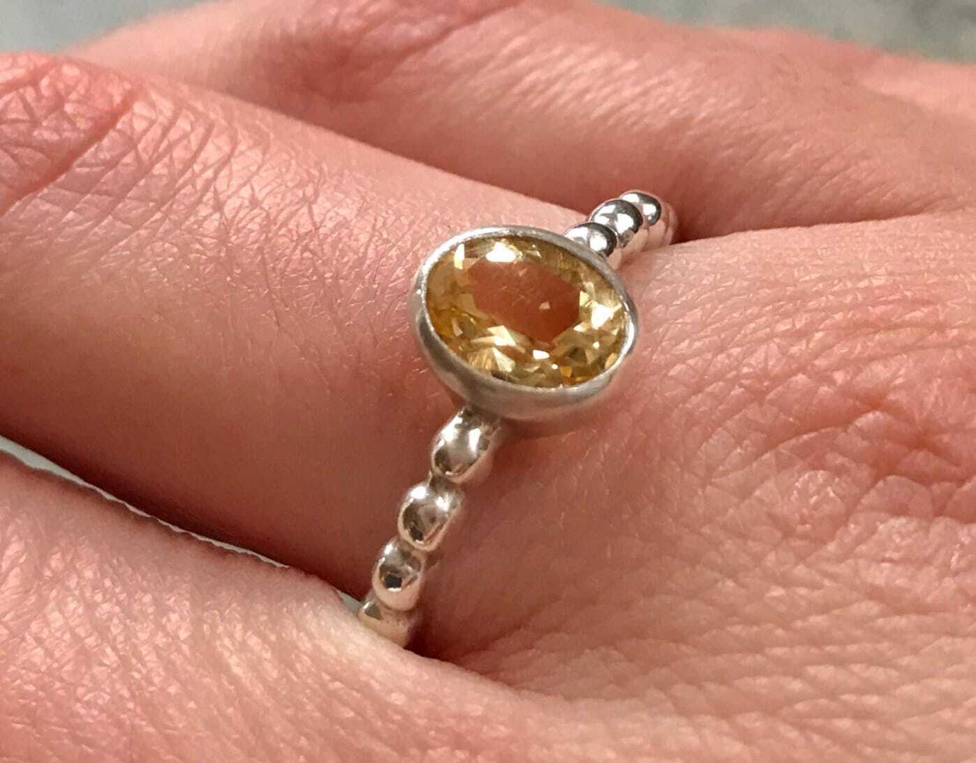 Citrine Ring, Natural Citrine, Citrine Promise Ring, November Birthstone, November Ring, Promise Ring, Solid Silver, 925 Sterling Silver