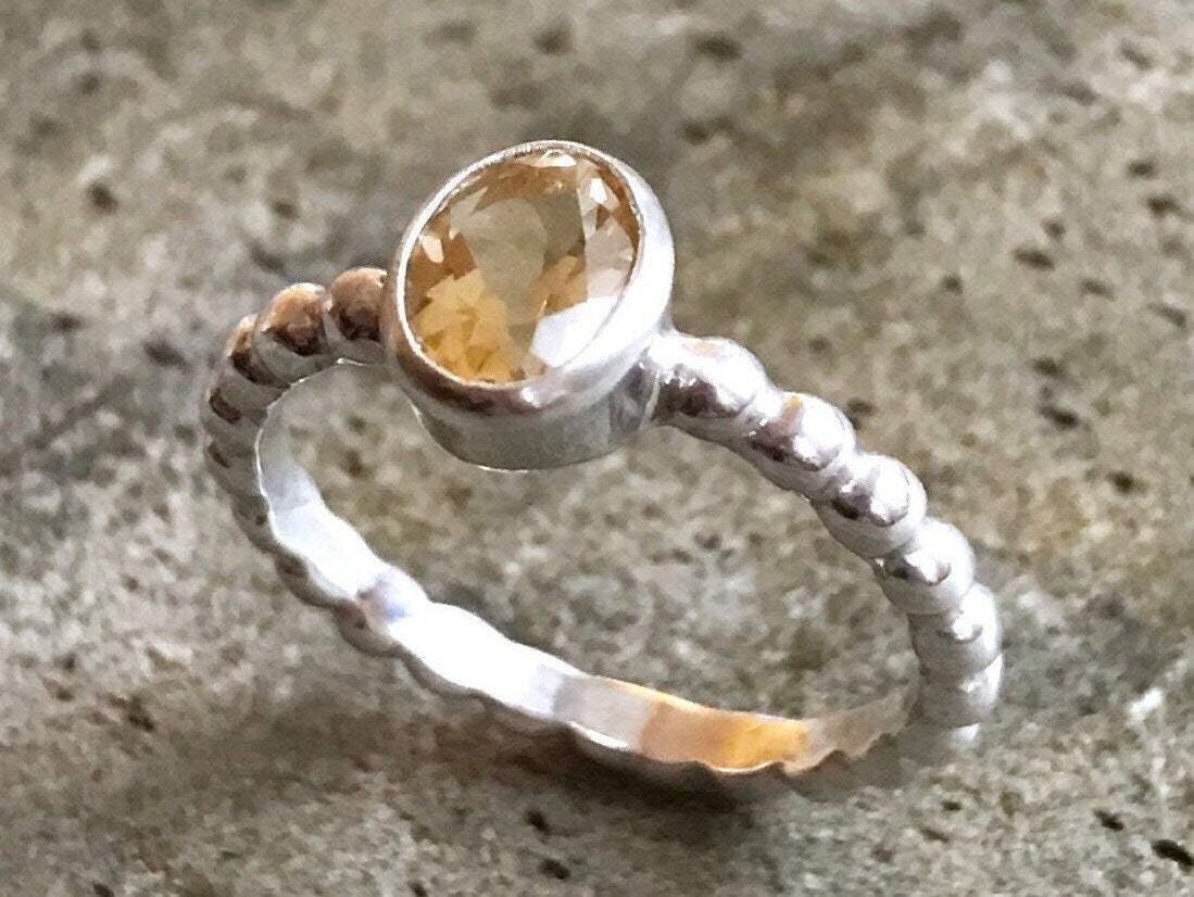 Citrine Ring, Natural Citrine, Citrine Promise Ring, November Birthstone, November Ring, Promise Ring, Solid Silver, 925 Sterling Silver