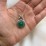 Egyptian Pendant, Emerald Pendant, Created Emerald, Artistic Pendant, Green Pendant, Green Emerald, Vintage Pendant, Silver Pendant, Emerald