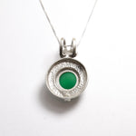 Egyptian Pendant, Emerald Pendant, Created Emerald, Artistic Pendant, Green Pendant, Green Emerald, Vintage Pendant, Silver Pendant, Emerald