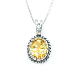 Vintage Citrine Pendant - Natural Citrine Necklace, Gold Citrine Pendant