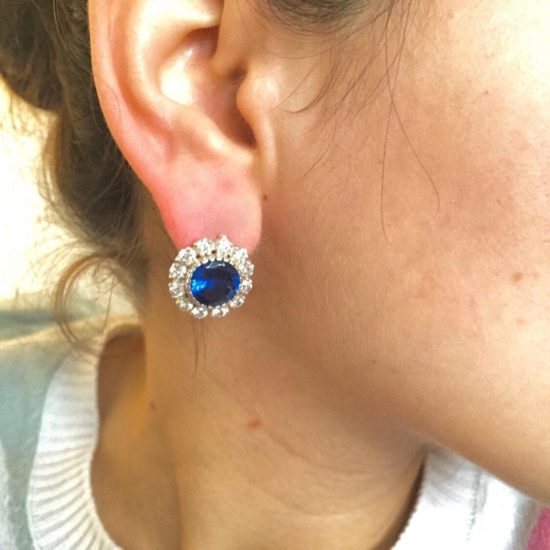 Garnet Earrings, Natural Garnet, Mothers Birthstone, Birthstone Earrings, January Birthstone, Topaz Halo, Natural Topaz, Red Garnet, Silver