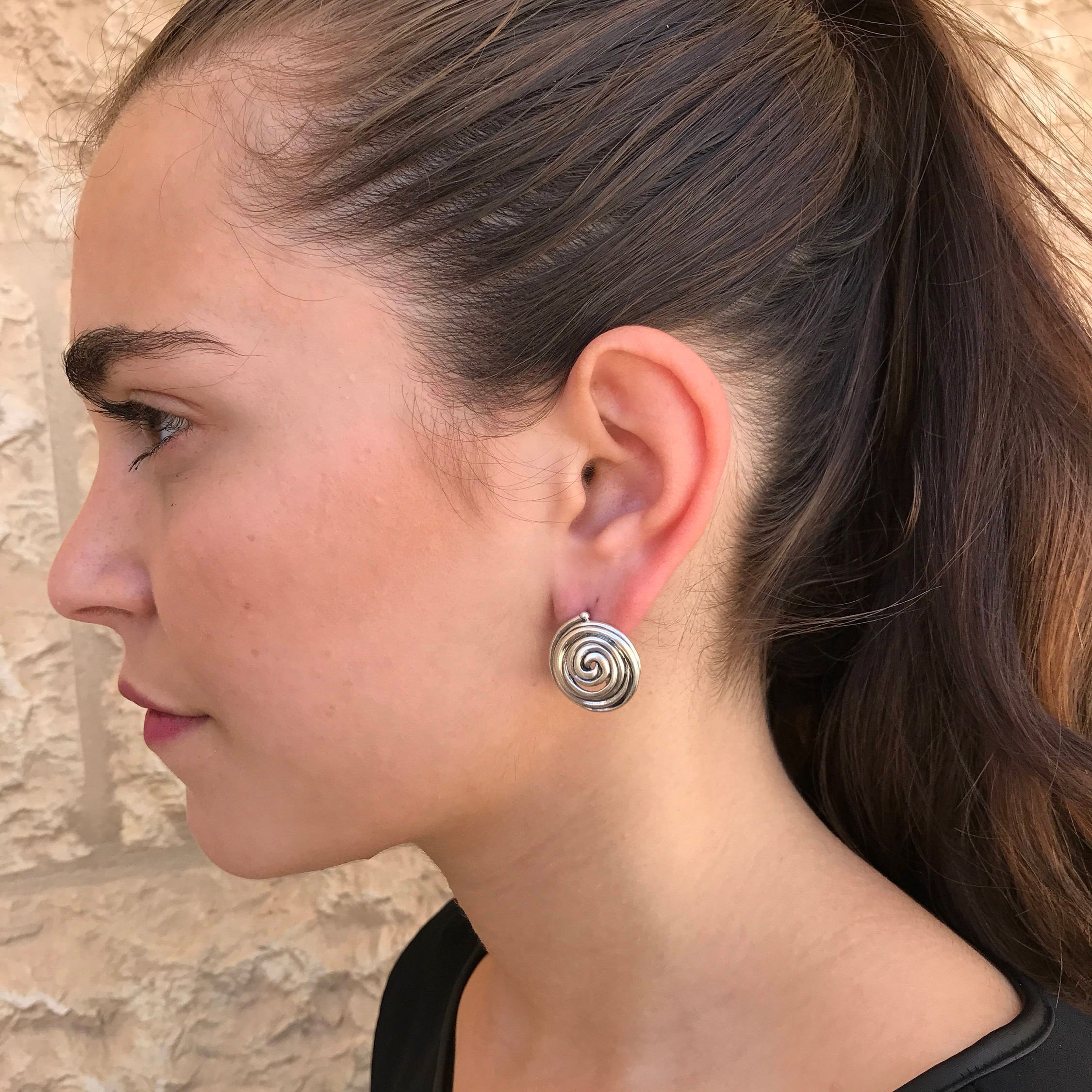 Swirl Earrings, Infinity Earrings, Spiral Earrings, Stud Earrings, Round Studs, Artistic Earrings, Statement Earrings, 925 Silver Earrings