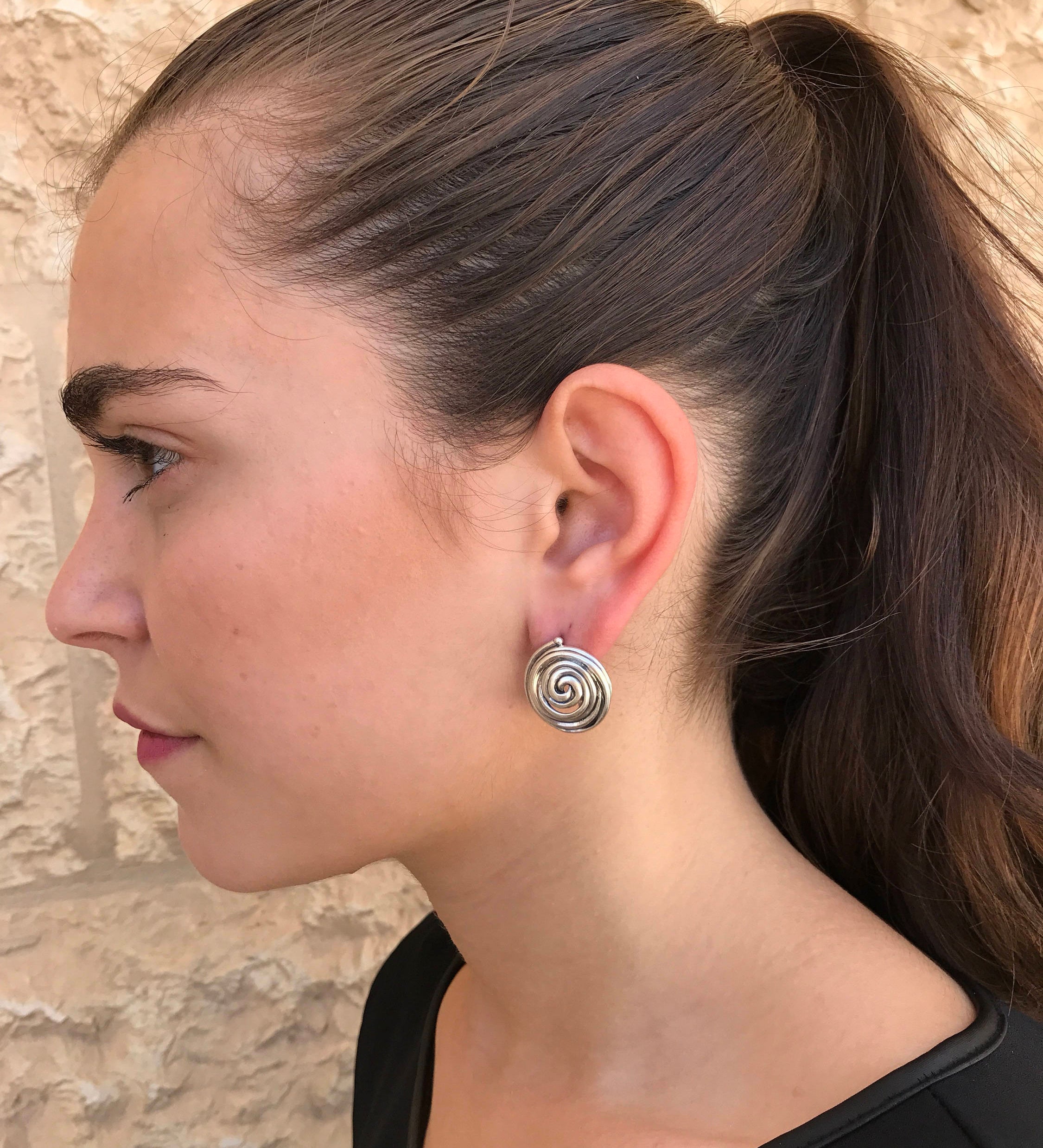 Swirl Earrings, Infinity Earrings, Spiral Earrings, Stud Earrings, Round Studs, Artistic Earrings, Statement Earrings, 925 Silver Earrings