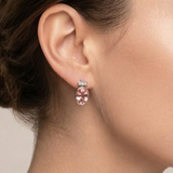Pink Oval Earrings - Vintage Morganite Earrings - Pink Diamond Studs