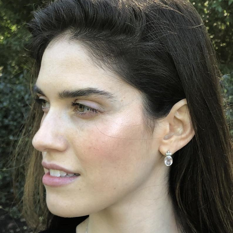 Morganite Earrings, Created Morganite, Pink Earrings, Vintage Earrings, Pink Diamond Studs, Unique Earrings, Silver Earrings, 925 Silver(1)