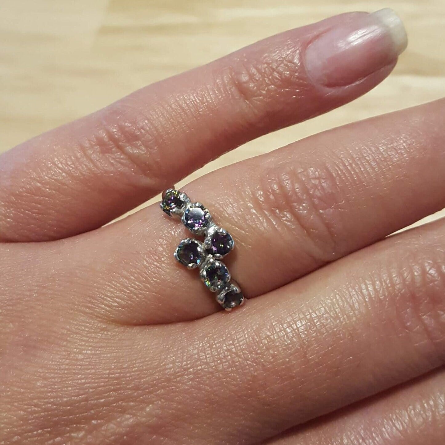 Genuine Topaz Ring, Mystic Topaz Ring, Natural Topaz Ring, December Birthstone, Dainty Ring, Vintage Rings, Solid Silver Ring, Mystic Topaz