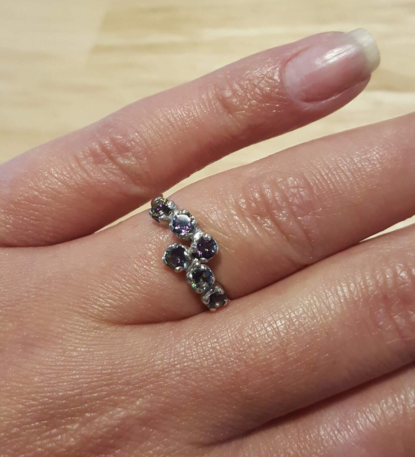 Genuine Topaz Ring, Mystic Topaz Ring, Natural Topaz Ring, December Birthstone, Dainty Ring, Vintage Rings, Solid Silver Ring, Mystic Topaz