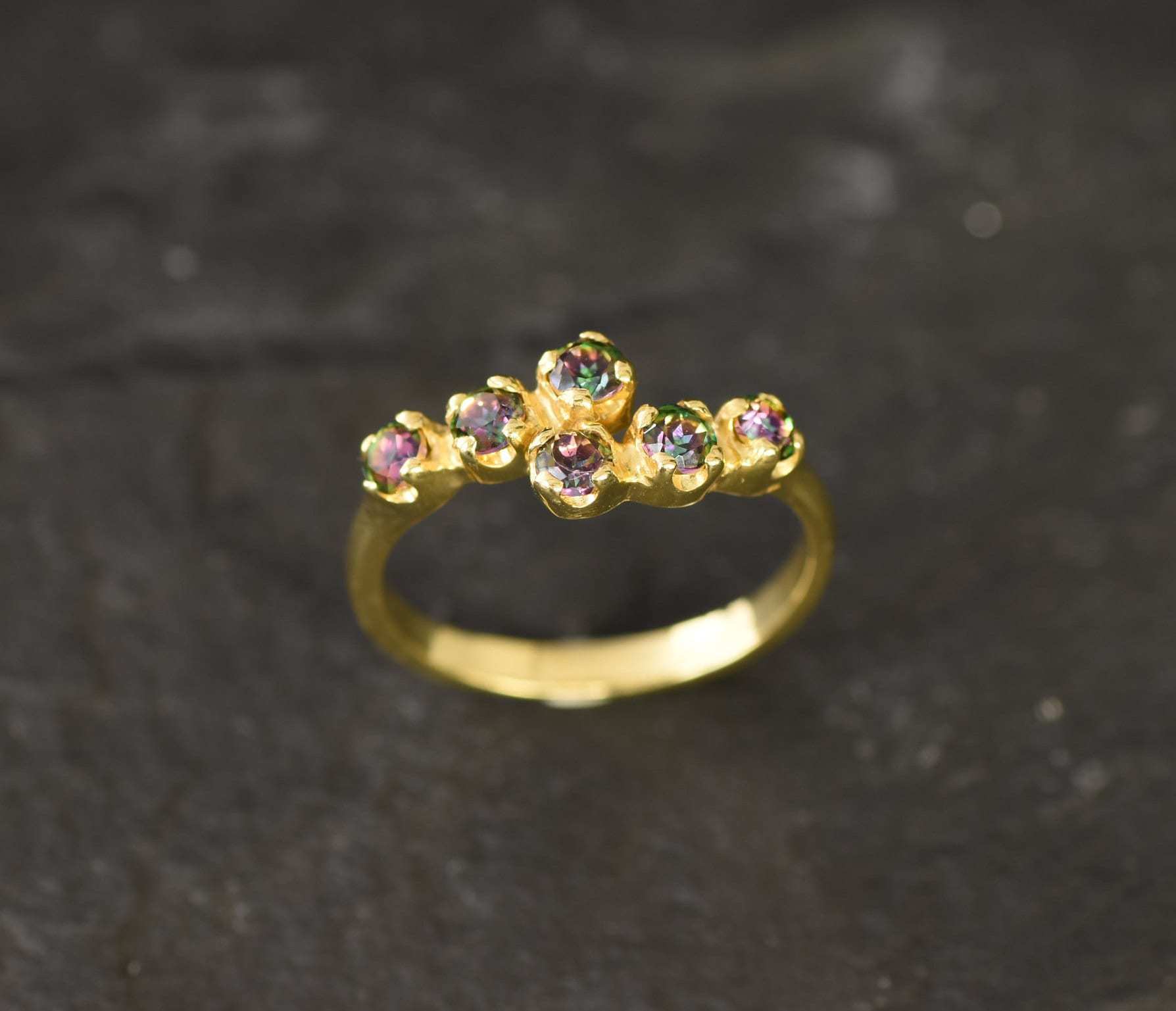 Genuine Topaz Ring, Mystic Topaz Ring, Natural Topaz Ring, December Birthstone, Dainty Ring, Vintage Rings, Solid Silver Ring, Mystic Topaz(1)