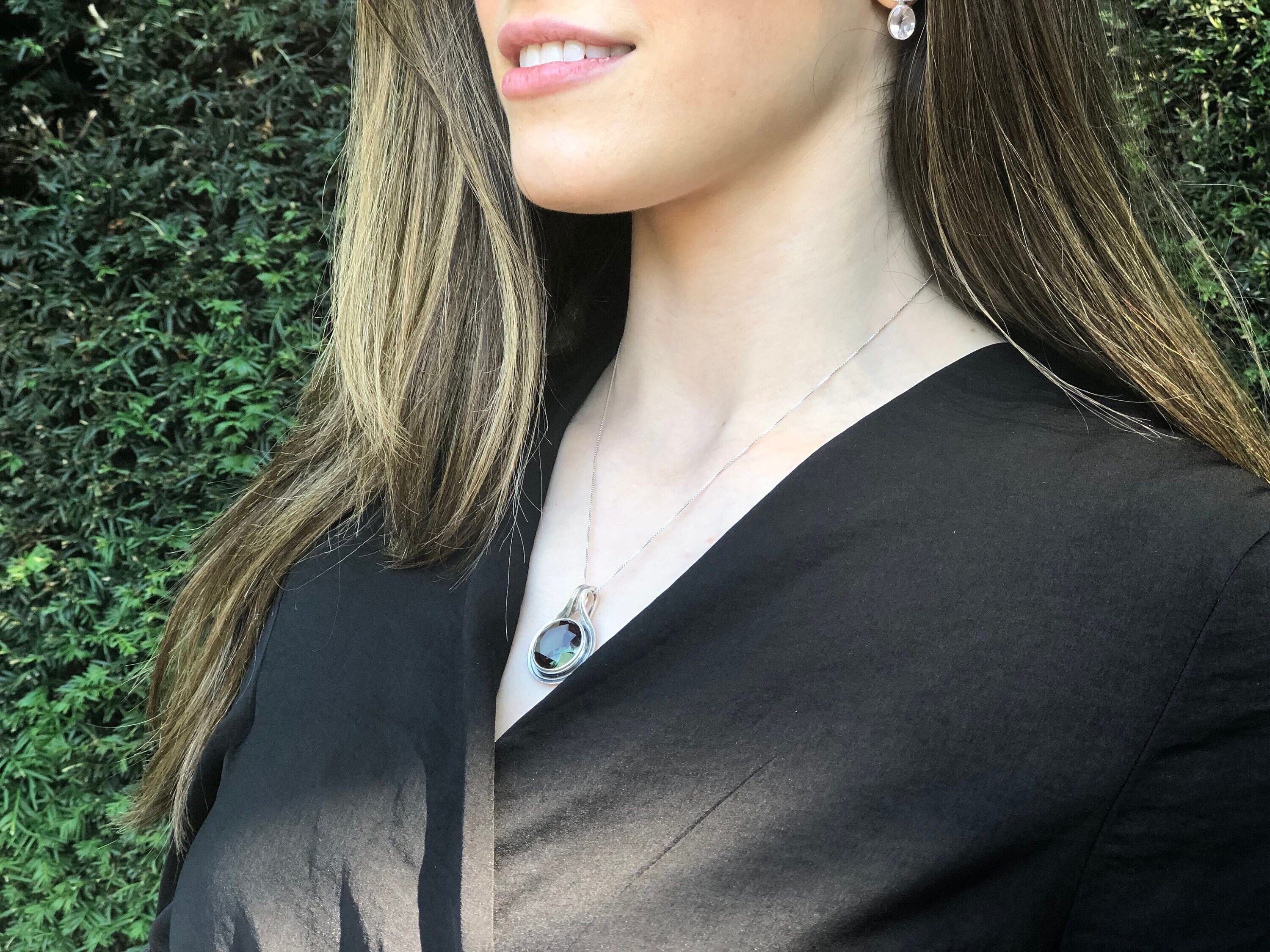 Kyanite Pendant, Natural Kyanite, Blue Kyanite Pendant, Round Pendant, African Kyanite, Large Stone Pendant, Solid Silver Pendant, Kyanite