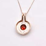 Chic Rose Gold Vermeil Pendant featuring a Created Red Ruby, representing nobility, perfect for meaningful gifts or everyday elegance.