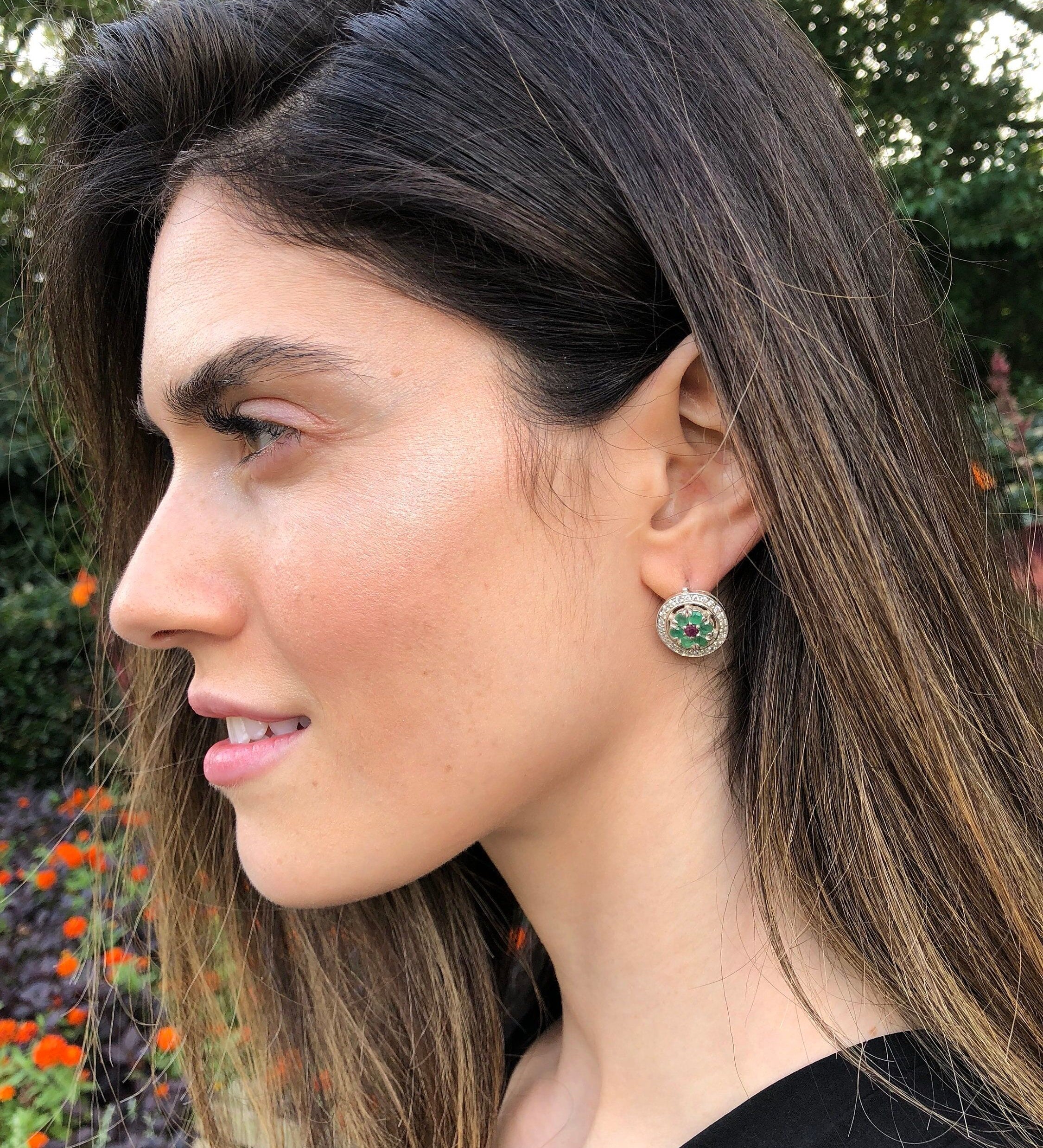 Tourmaline Earrings, Cluster Earrings, October Birthstone, Pink Tourmaline, Tourmaline, Gemstone Earrings, October Earrings, Silver Earrings