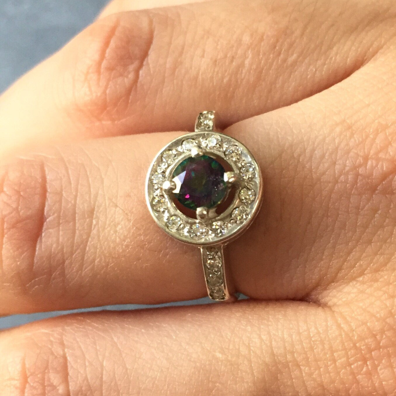 Topaz Promise Ring, Mystic Topaz Ring, Natural Topaz, Vintage Ring, Vintage Rings, December Birthstone, December Ring, Solid Silver Ring