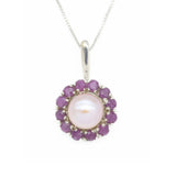 Gold Victorian Pendant - Natural Peach Pearl, June Birthstone Necklace
