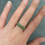 Half Eternity Band - Chrome Diopside Ring - Bright Green Ring