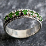 Half Eternity Band - Chrome Diopside Ring - Bright Green Ring