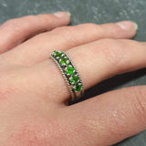 Half Eternity Band - Chrome Diopside Ring - Bright Green Ring