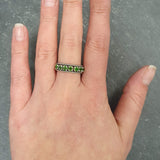 Half Eternity Band - Chrome Diopside Ring - Bright Green Ring