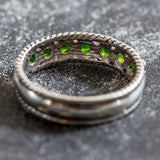 Half Eternity Band - Chrome Diopside Ring - Bright Green Ring