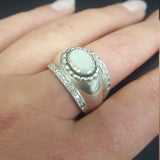 Opal Dome Ring - Chunky Opal Ring - Opal Statement Band