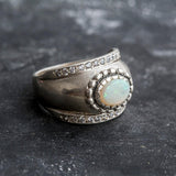 Opal Dome Ring - Chunky Opal Ring - Opal Statement Band