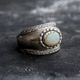 Opal Dome Ring - Chunky Opal Ring - Opal Statement Band