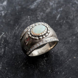 Opal Dome Ring - Chunky Opal Ring - Opal Statement Band