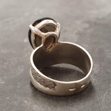 Smoky Topaz Ring - Teardrop Statement Ring - Topaz Vintage Ring