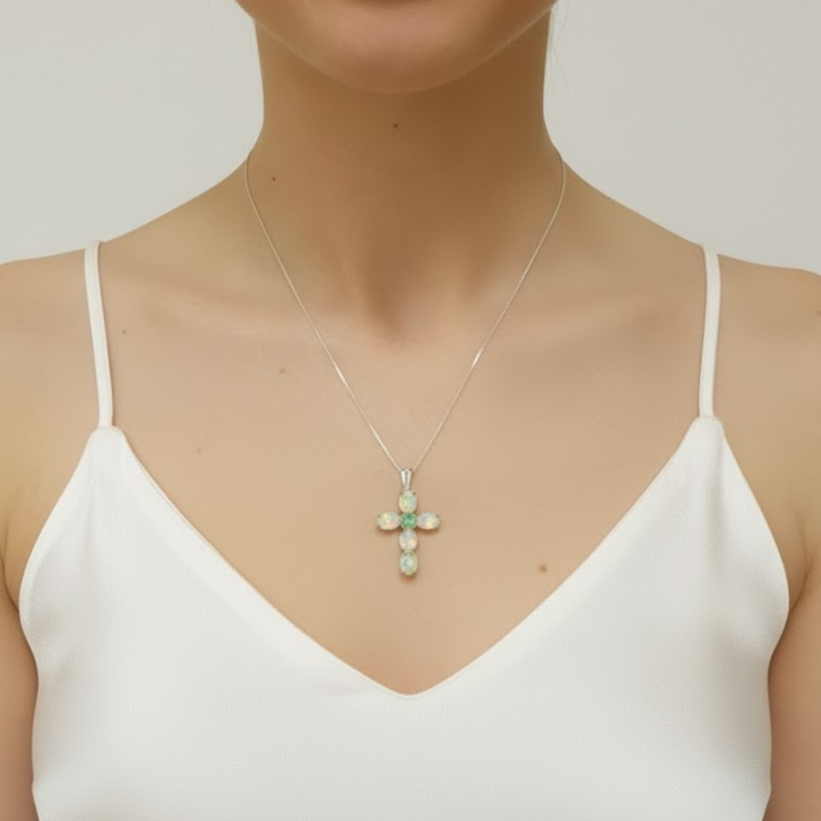 Elegant 925 Sterling Silver pendant featuring a vibrant Oval Natural Fire Ethiopian Opal, perfect for everyday wear.