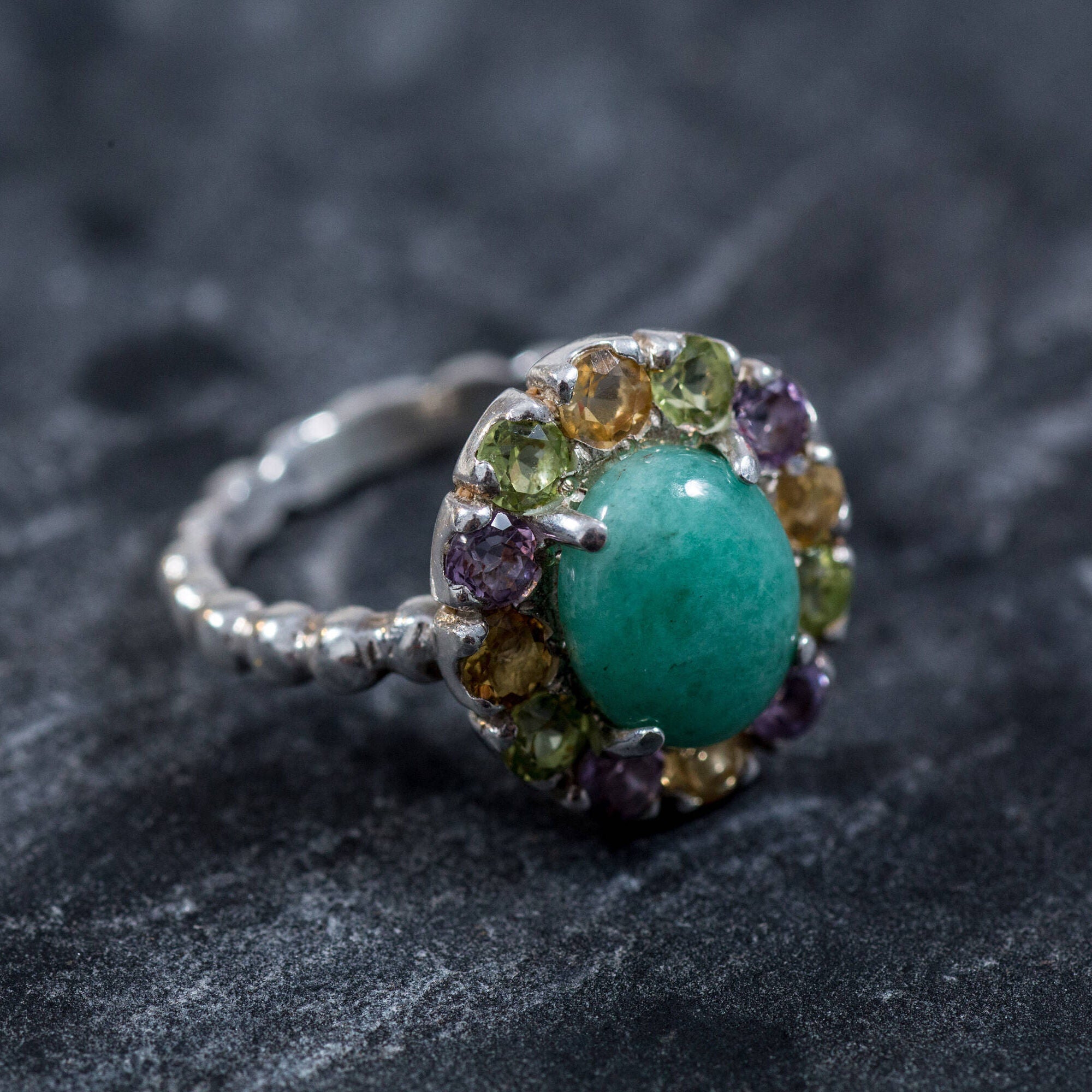 Emerald Ring, Natural Emerald, Topaz Ring, Vintage Emerald Ring, Vintage Ring, Antique Ring, Natural Topaz, May Birthstone, Pure Silver