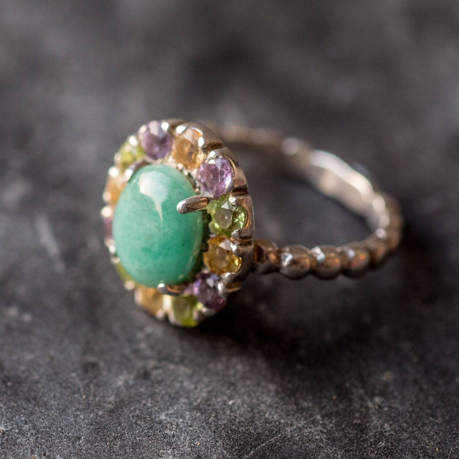 Emerald Ring, Natural Emerald, Topaz Ring, Vintage Emerald Ring, Vintage Ring, Antique Ring, Natural Topaz, May Birthstone, Pure Silver