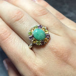 Emerald Ring, Natural Emerald, Topaz Ring, Vintage Emerald Ring, Vintage Ring, Antique Ring, Natural Topaz, May Birthstone, Pure Silver